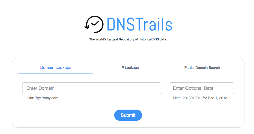 Find Your historical DNS record